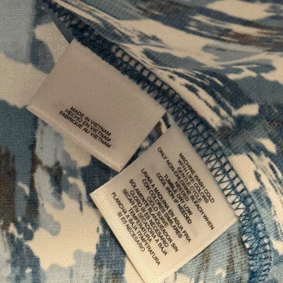 Jones Studio Womens Abstract Blue Sleeveless Top Sz 2X blouse - Picture 4 of 12